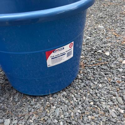 S2231 Pair of Blue Rope Handled Tubs
