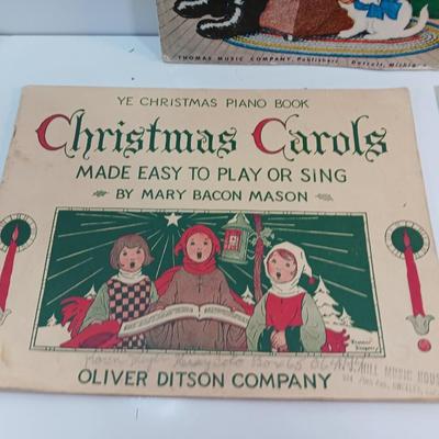 Vintage Christmas song books Piano and Carols
