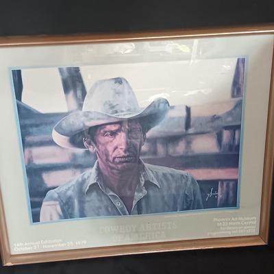 Gordon Snidow Saturday night Whisky 1978 best of show Cowboy artists of America Framed Poster