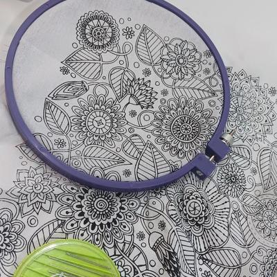Multi Color Embroidery Floss / thread with crafting projects in a small plastic tote