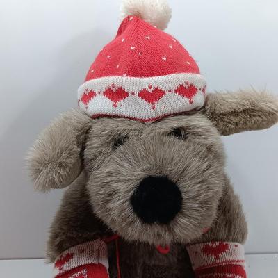 Vintage 80s KrisMutt Dog Plush Toy, With original tags TARGET Christmas Plush Dog