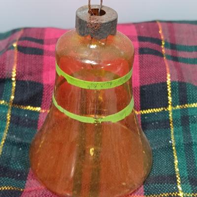Four shiny brite Vintage Bell ornaments
