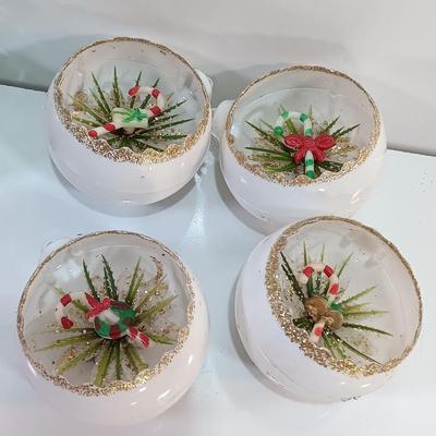 Vintage Plastic Christmas Ornaments Diorama