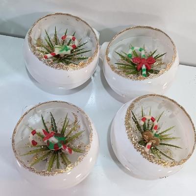 Vintage Plastic Christmas Ornaments Diorama
