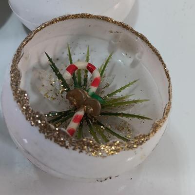 Vintage Plastic Christmas Ornaments Diorama