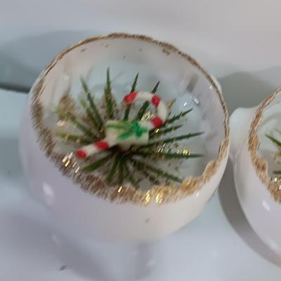 Vintage Plastic Christmas Ornaments Diorama