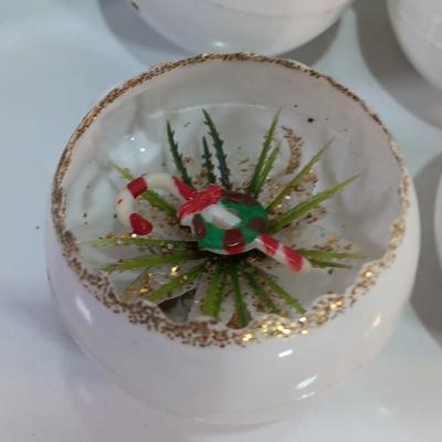 Vintage Plastic Christmas Ornaments Diorama
