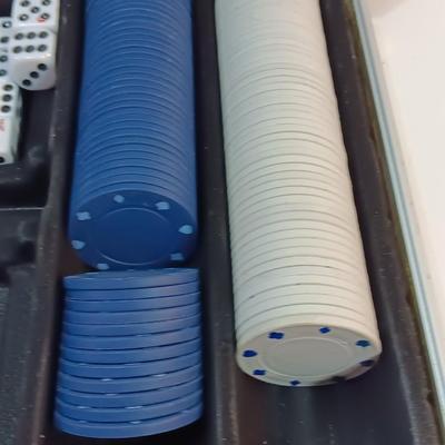 Cardinals professional Texas Hold em' set in case chips, cards, and dice