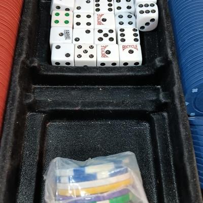 Cardinals professional Texas Hold em' set in case chips, cards, and dice