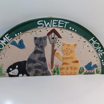 Home sweet Home cat lover's above door wall hanging