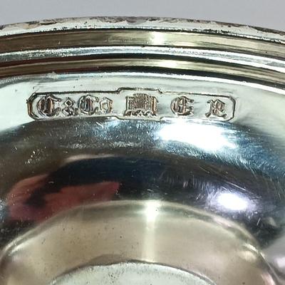 Corbell & Co. Silver Plated Oval Basket Handle Embossed Design Bottom Stamp Mark