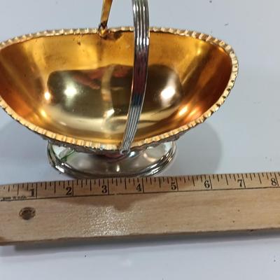 Corbell & Co. Silver Plated Oval Basket Handle Embossed Design Bottom Stamp Mark