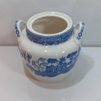 Japan marked Bowl / planter with Dutch girl figure and Delft blue house