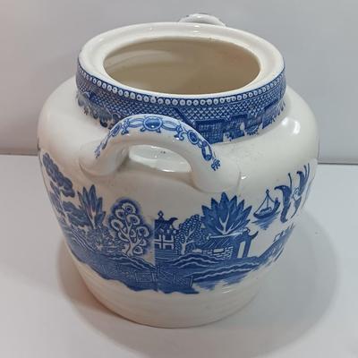 Japan marked Bowl / planter with Dutch girl figure and Delft blue house