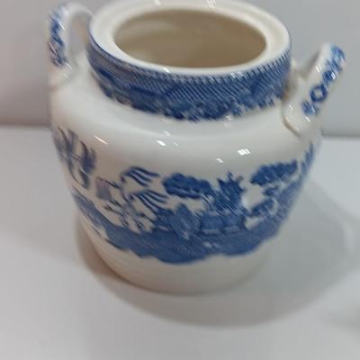 Japan marked Bowl / planter with Dutch girl figure and Delft blue house