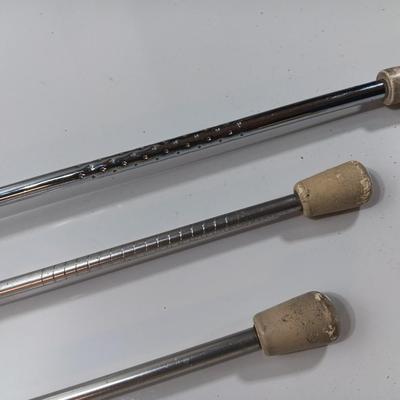 Three vintage Batons -  Marching Band Drum Major Twirling Baton
