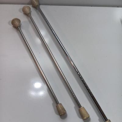 Three vintage Batons -  Marching Band Drum Major Twirling Baton