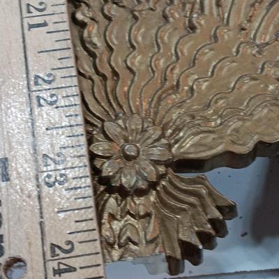 Large Vintage Burwood Wall Art Fan #4402 Gold Hollywood Regency Decor