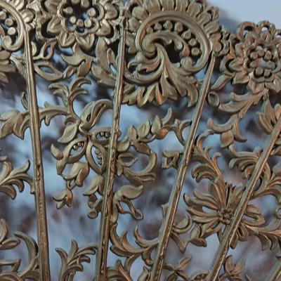 Large Vintage Burwood Wall Art Fan #4402 Gold Hollywood Regency Decor