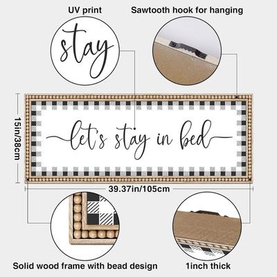 Pasqueta "Let's Stay in Bed" Large Framed Graphic (New)