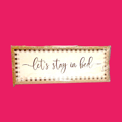 Pasqueta "Let's Stay in Bed" Large Framed Graphic (New)