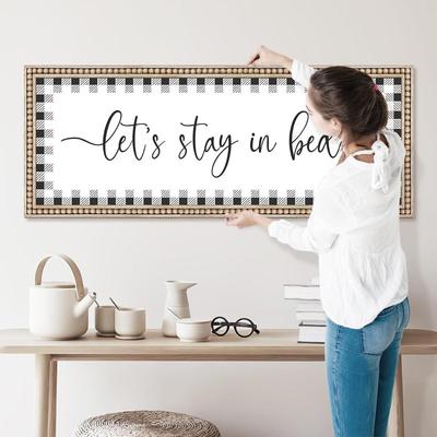 Pasqueta "Let's Stay in Bed" Large Framed Graphic (New)