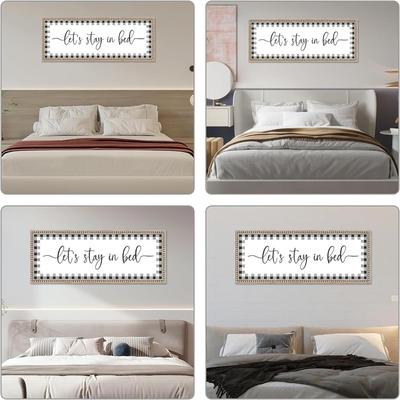 Pasqueta "Let's Stay in Bed" Large Framed Graphic (New)