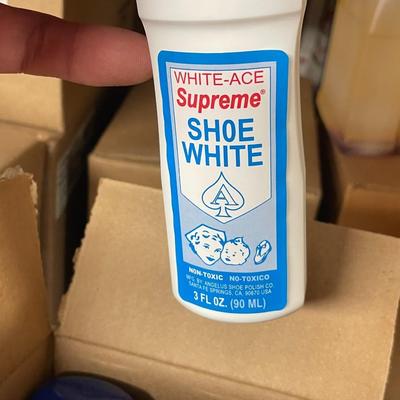Shelf 51 Inventory Shoe White, Gel Cleaner, Blue Foam Cleaner, Mink Oil