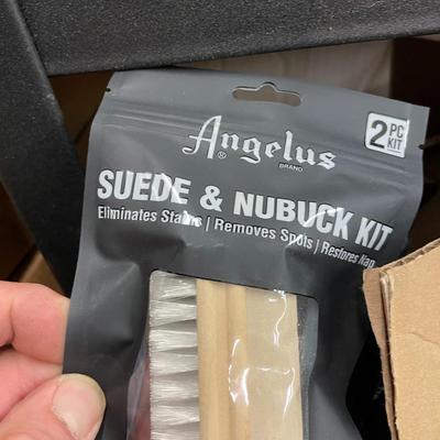 Shelf 52 Inventory Angelus Suede & Nubuck, Mink Oil, Clean Kits, Foam Tex, Clear Shoe Cement, Reptile Skin Cleaner, Etc