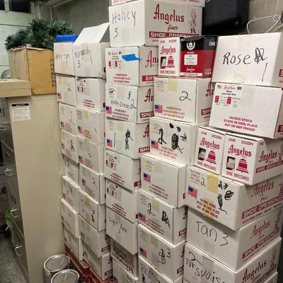 Shelf 53 Inventory Angelus Leather Dye Shoe Dressing 40 Cases or 1,440 Bottles