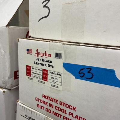 Shelf 53 Inventory Angelus Leather Dye Shoe Dressing 40 Cases or 1,440 Bottles