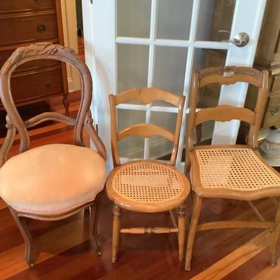 LR 2234 Antique Chair Lot Cane Victorian