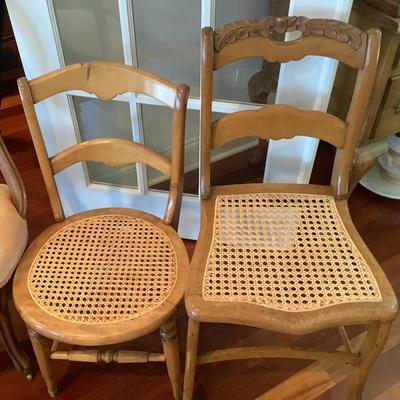 LR 2234 Antique Chair Lot Cane Victorian