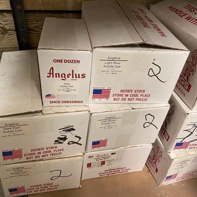 Shelf 58 Angelus Suede Dye Shoe Dressing 33 Cases 750+ Bottles