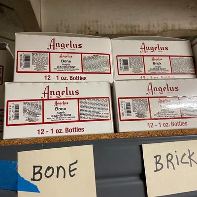 Shelf 60 Inventory Angelus Acrylic Leather Paint 250+ 1oz Bottles