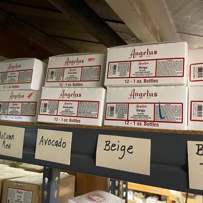 Shelf 60 Inventory Angelus Acrylic Leather Paint 250+ 1oz Bottles