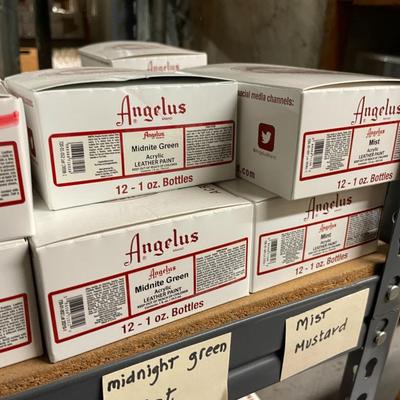 Shelf 63 Inventory Angelus Acrylic Leather Paint 500+ 1oz Bottles