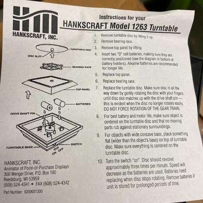 Shelf 65 Inventory HanksCraft Pottery Turntable Battery 21 Units