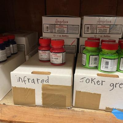 Shelf 67 Inventory Angelus COLLECTORS EDITION Acrylic Leather Paint 200+ 1oz Bottles