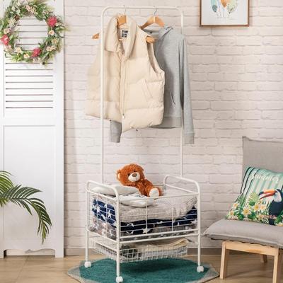 Doeworks Large Metal Wheeled Laundry Butler Cart w/ Storage Basket (New in Box)