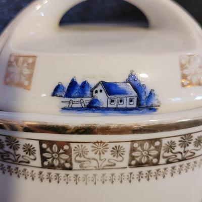 Vintage Delft Style Ceramic Containers (K-CE)