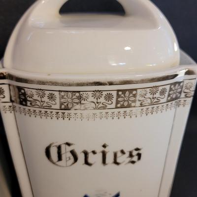 Vintage Delft Style Ceramic Containers (K-CE)