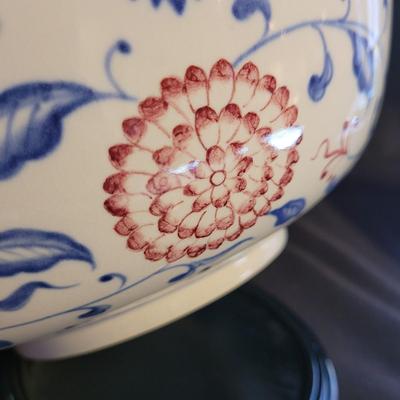Asian Floral Ceramic Serving Bowl (K-CE)
