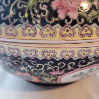 Asian Ceramic Round Covered Bowl (K-CE)