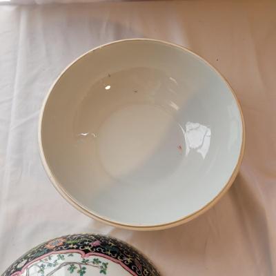 Asian Ceramic Round Covered Bowl (K-CE)