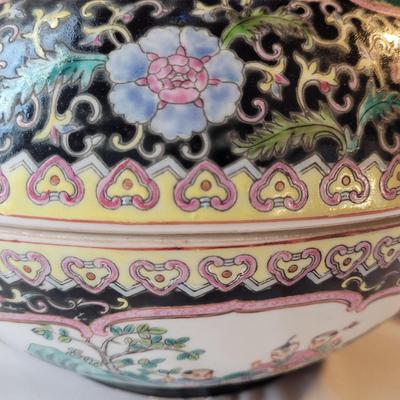 Asian Ceramic Round Covered Bowl (K-CE)