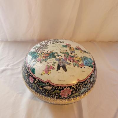 Asian Ceramic Round Covered Bowl (K-CE)