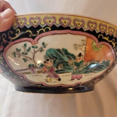 Asian Ceramic Round Covered Bowl (K-CE)