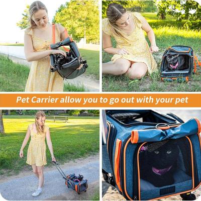 Loobani Airline Approved Expandable Gray Pet Carrier w/ Wheels (New in Box)