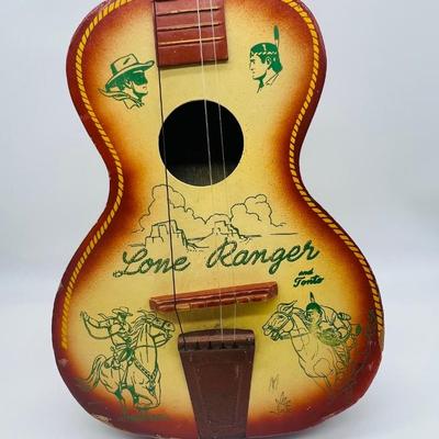 Vintage 1958 Lone Ranger and Tonto Toy Guitar ~ Read Details